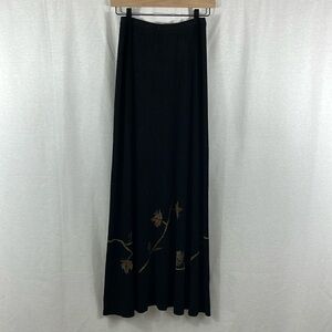 Vintage Bread Staley Gretzinger Fall Autumn Leaves Acetate Maxi Skirt Womens 2